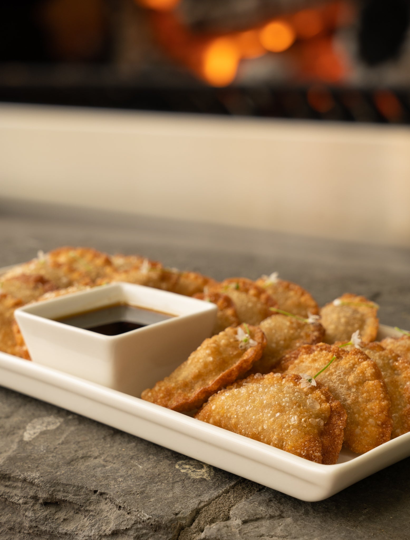 pork dumplings with dipping sauce Tangleby Gardens