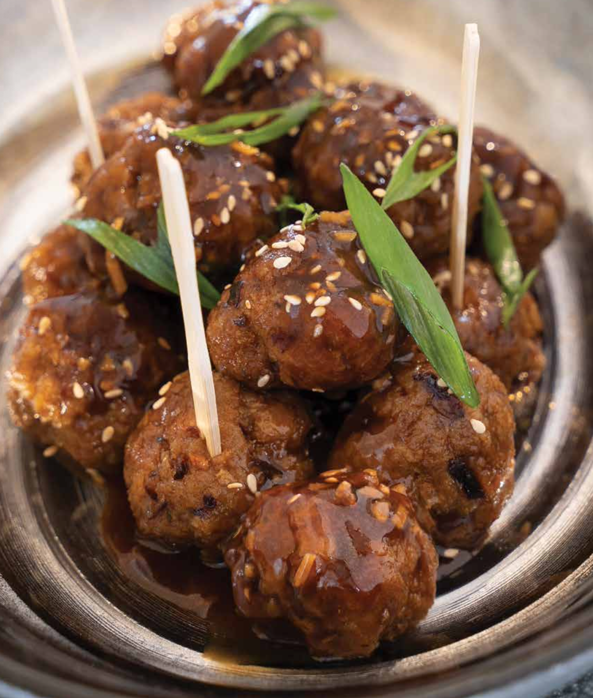 saucy sesame pork meatballs
 &ndash; Tangleby Gardens