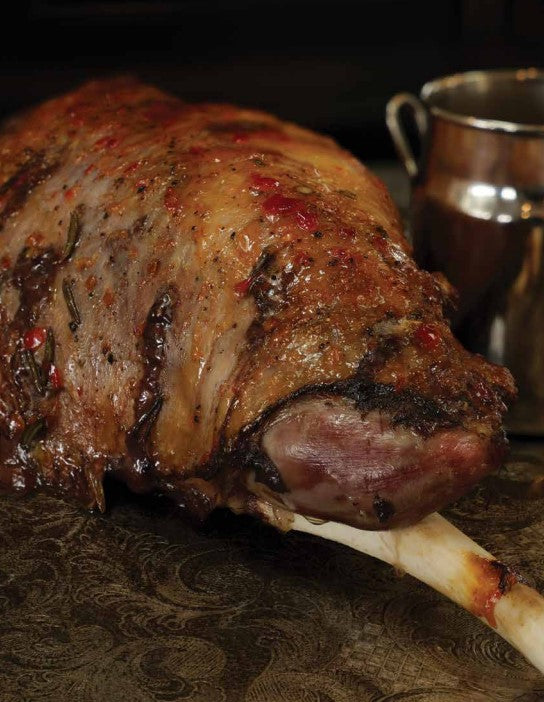 Slowcooked leg of lamb with red wine and thyme gravy Tangleby Gardens