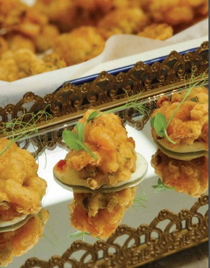 shrimp fritters with lime mayonnaise
 – Tangleby Gardens