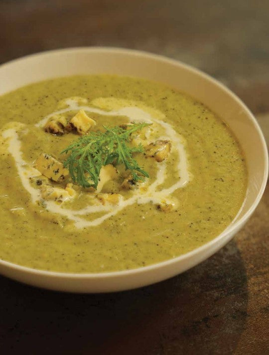 Broccoli and blue cheese soup