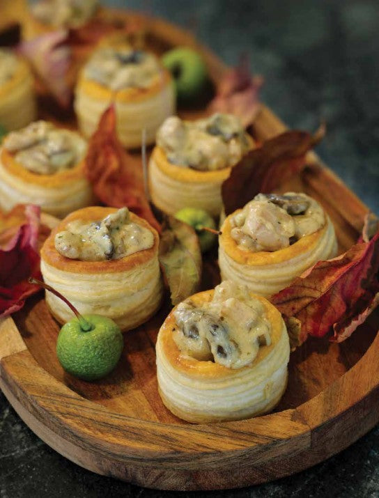Chicken and mushroom vol au vents