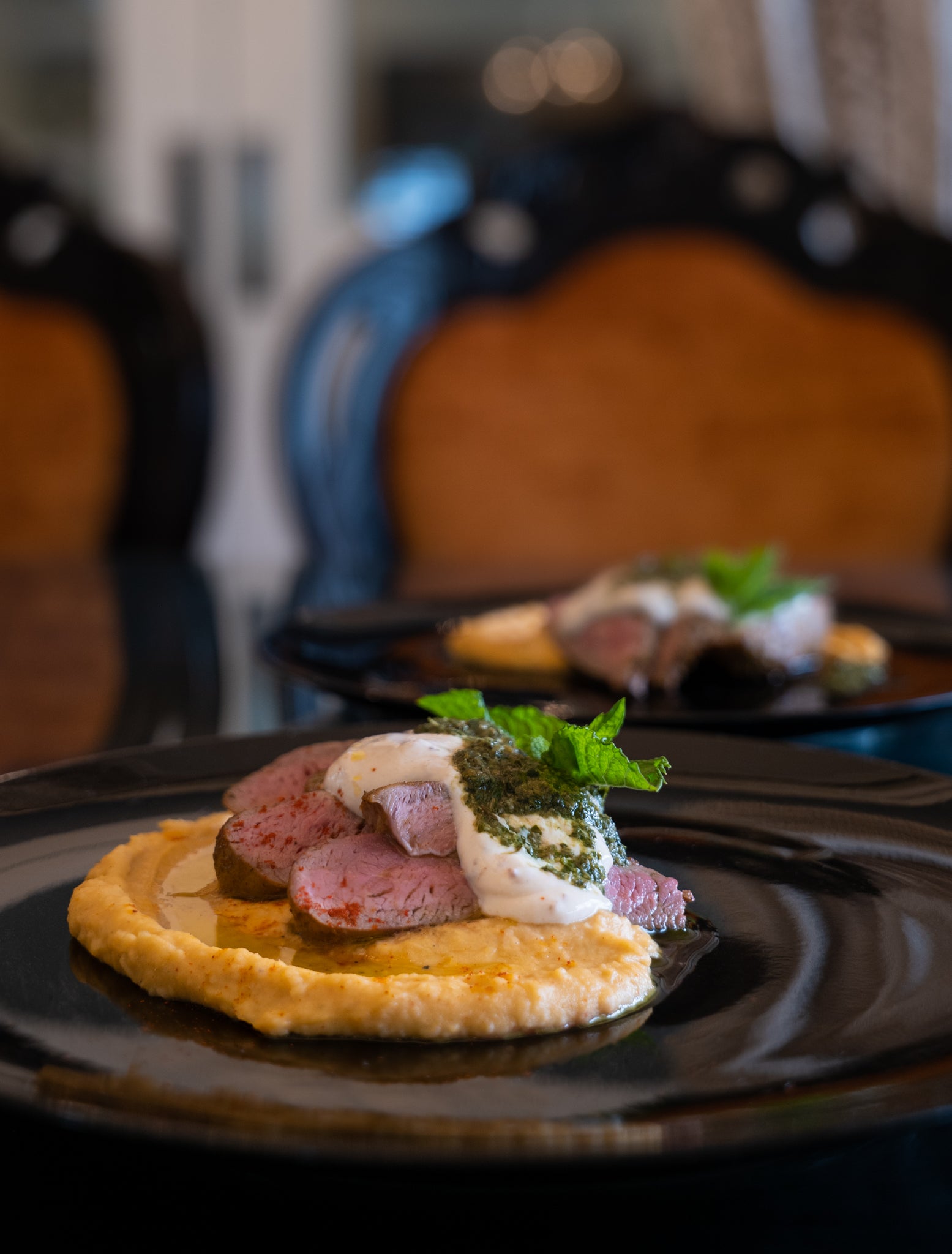 lamb rumps with salsa verde & harissa yoghurt – Tangleby Gardens