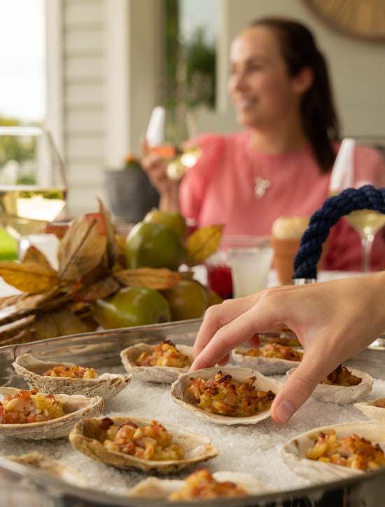oysters with bacon & pine nut crumb