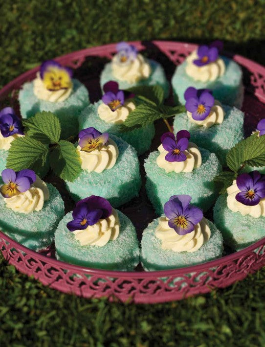 Blueberry and lemon lamingtons
