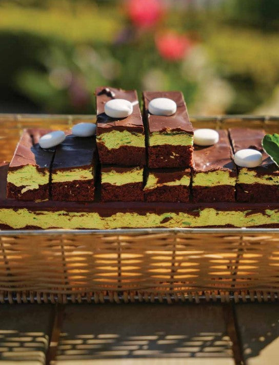 Chocolate and mint marshmallow slice