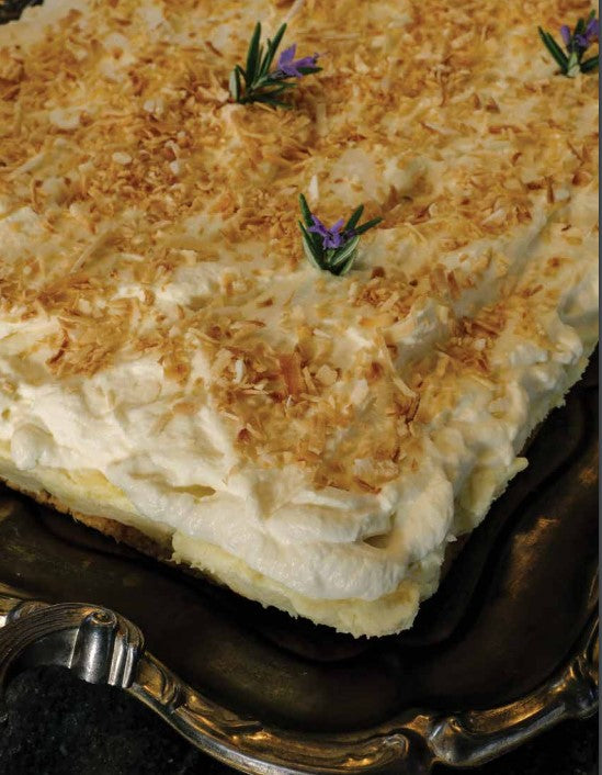 Creamy pineapple and coconut dessert slice Tangleby Gardens