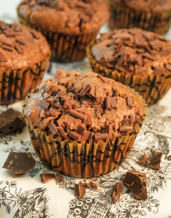 Double Chocolate and Blueberry Muffins