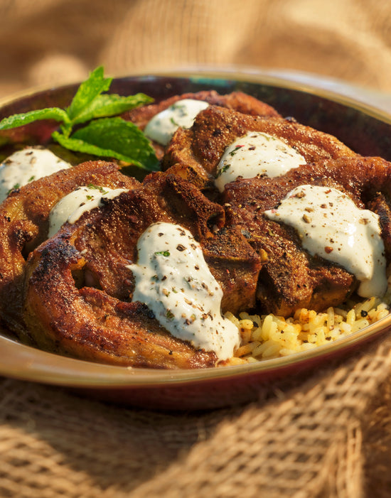 Indonesian Spiced Lamb Chops with Mint and Pepper Yoghurt