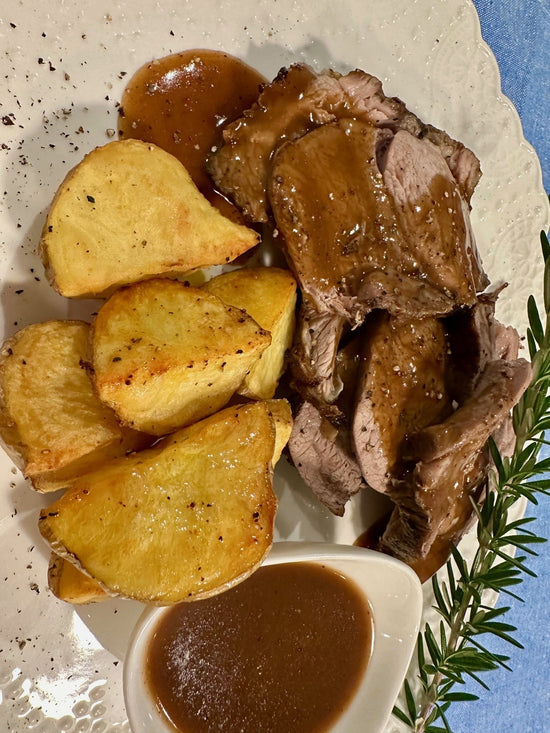 Slow Cooked Lamb with Red Wine Sauce