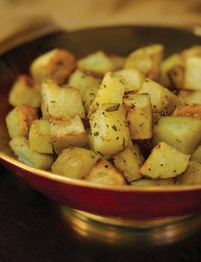 Roasted potato cubes