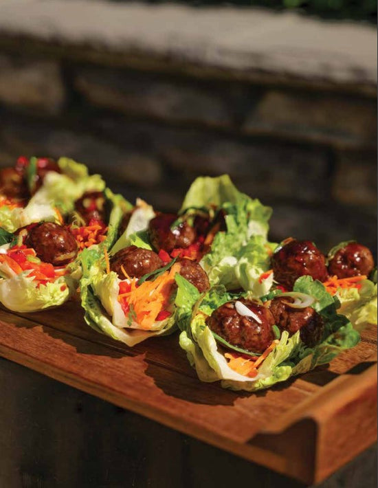 Sriracha meatball lettuce wraps