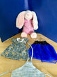 Marmalade Rabbit with clothing in a bag